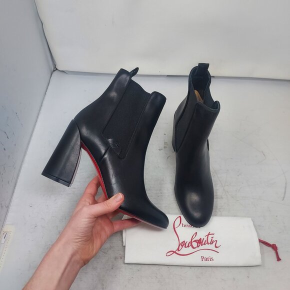 Christian Louboutin Black Leather Turelastic Chelsea Boot - Picture 1 of 12